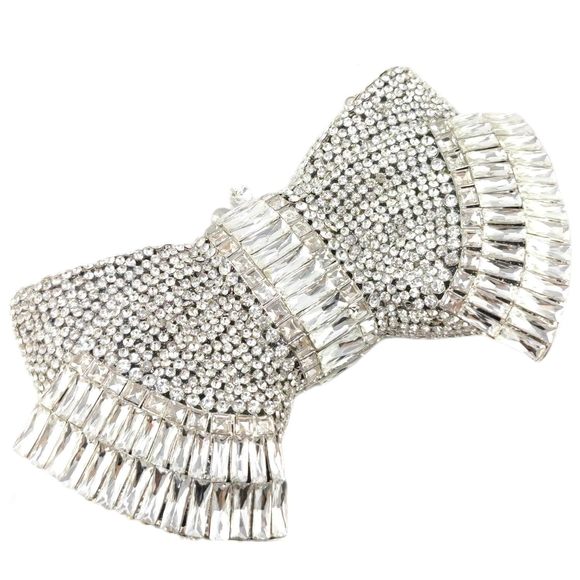 Novelty Bow Crystal Clutch Bag Desner Evening Handbags Bridal Party >:( - Picture 4 of 6